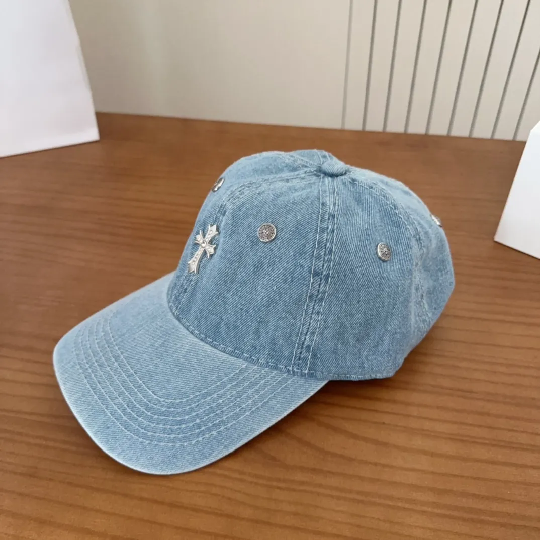 💰60 Chrome Hearts 💓Early spring Korean style fashion retro distressed hole hat wear design versatile baseball cap peaked cap